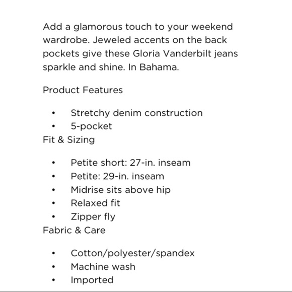 Gloria Vanderbilt Jean Blue 8P NWT M23 - Picture 6 of 6